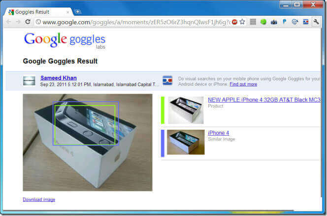 Google Goggles for PC