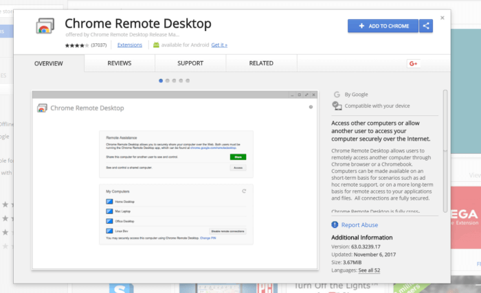 Chrome Remote Desktop for PC