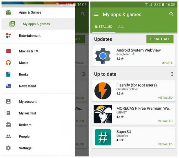 Update Google Play Store App